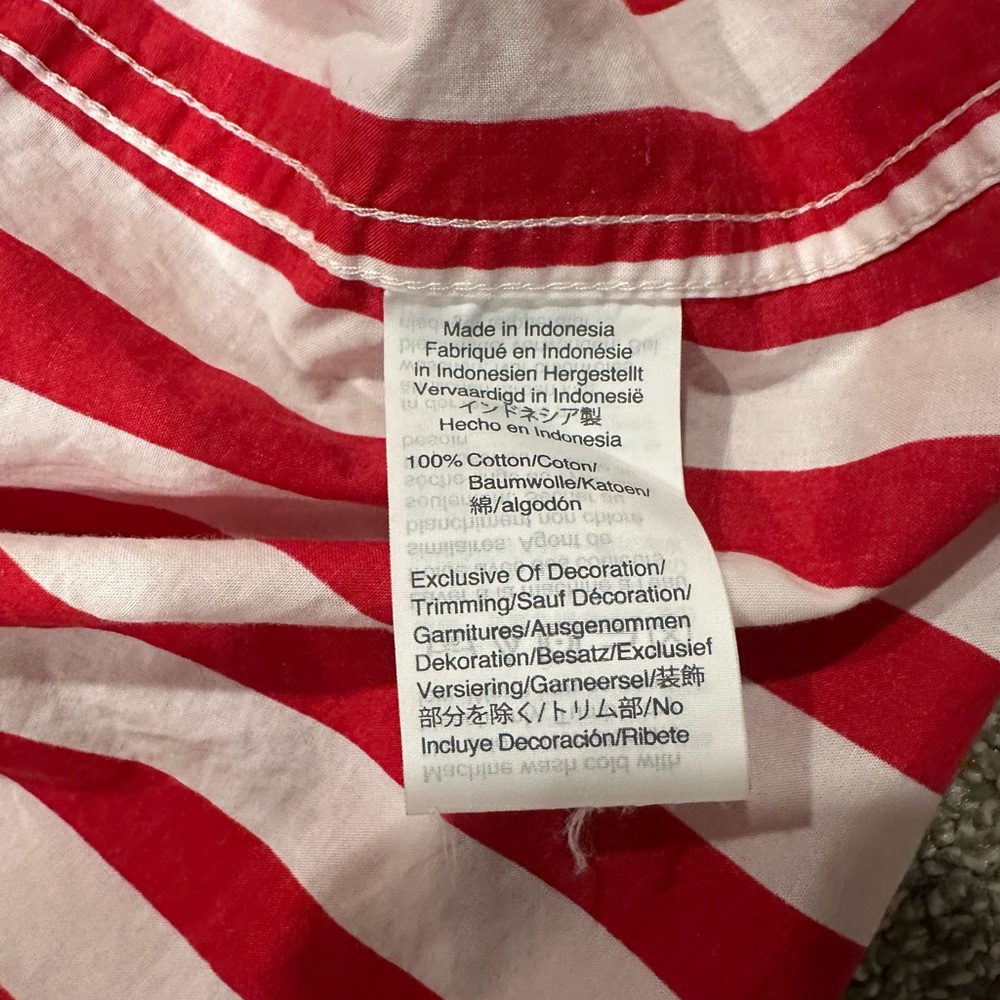 J Crew Pajama Set Womens XS Red White Stripe Long Sleeve Pants 100% Cotton - Picture 6 of 6